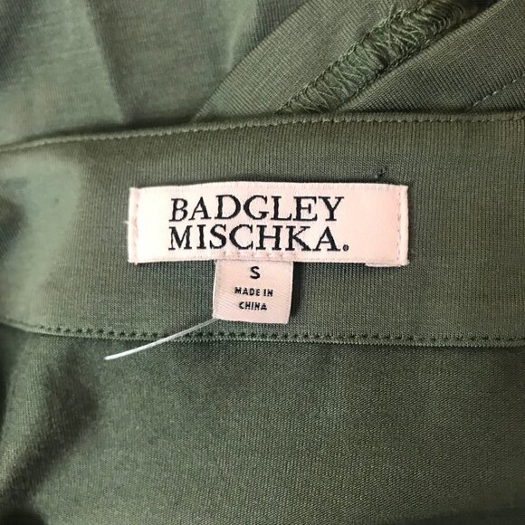 BADGLEY Mischka Olive Green Midi Dress Size S - Picture 6 of 7